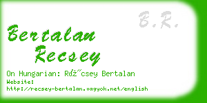 bertalan recsey business card